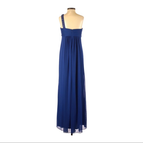 XSCAPE | Strapless Dress with Beaded One-Shoulder Strap - Picture 6 of 11